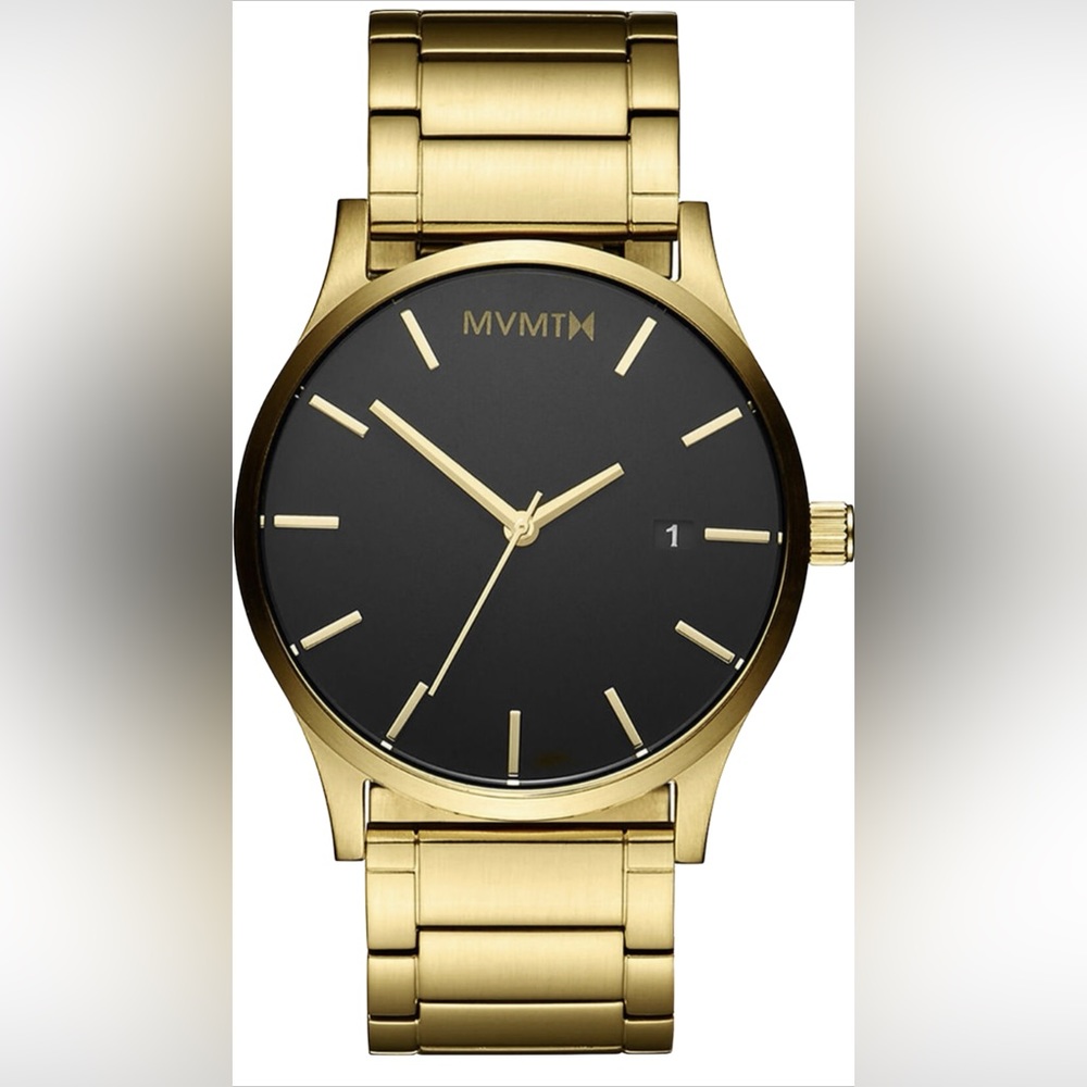 MVMT Gold Watch with Black Face. 45mm.